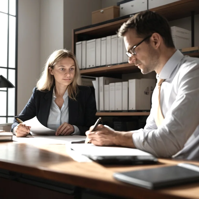 Team von Rechtsberatern in einem Besprechungsraum